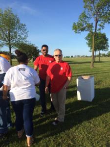 Getting ready for community-organized run/walk along the shores of Lake Michigan