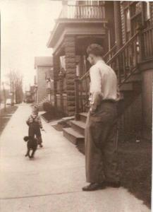 My dad  with Tuffy and me in 1949.